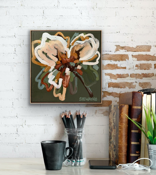 Caramel Blossom 23 x 23 cm Framed