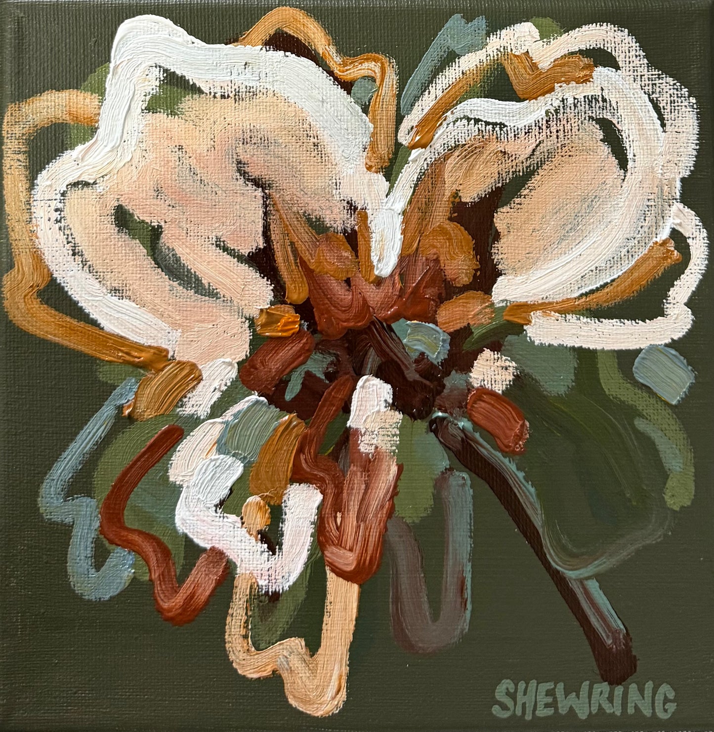 Caramel Blossom 23 x 23 cm Framed