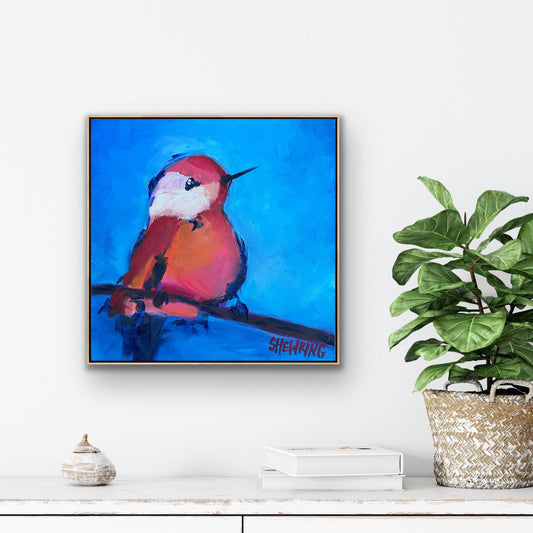 Cutie Bird - 28 x 28 cm FRAMED SOLD
