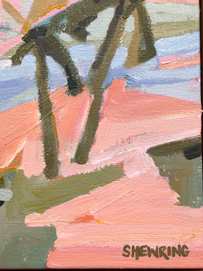 Day At The Beach 33 x 33 cm FRAMED