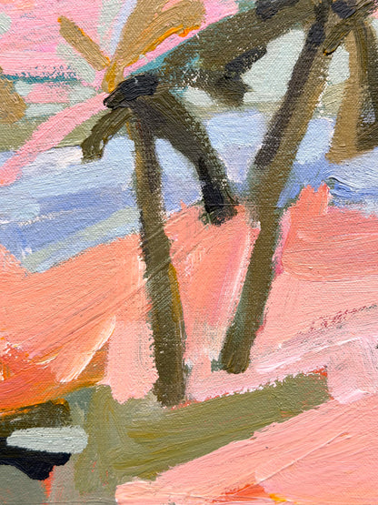 Day At The Beach 33 x 33 cm FRAMED