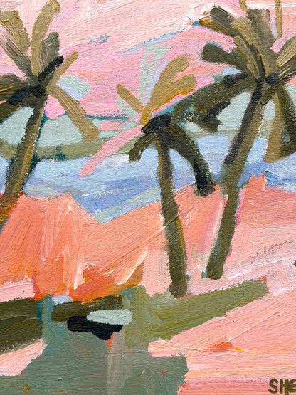 Day At The Beach 33 x 33 cm FRAMED