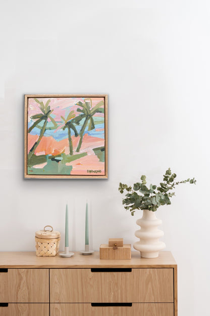 Day At The Beach 33 x 33 cm FRAMED