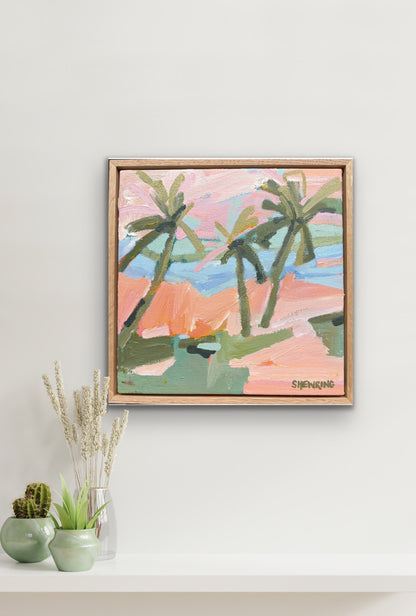 Day At The Beach 33 x 33 cm FRAMED
