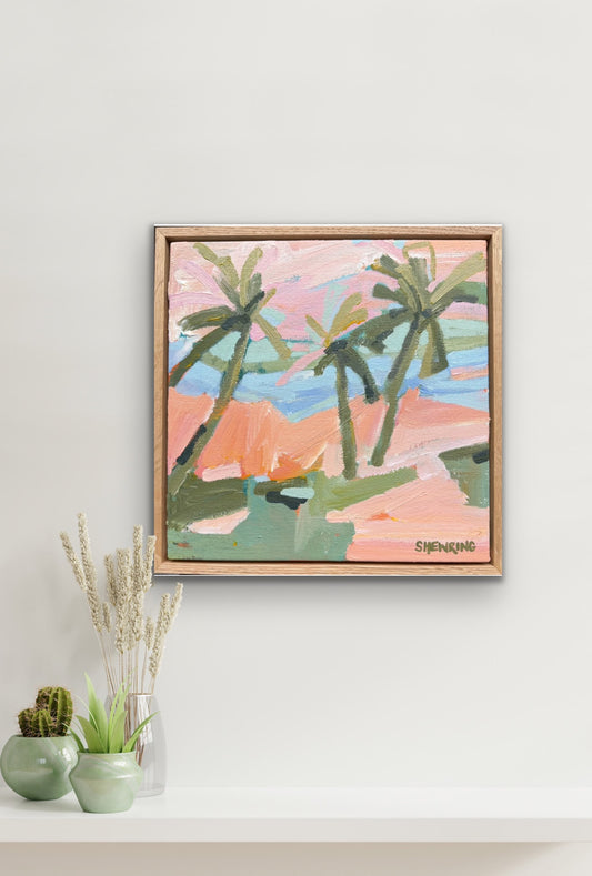 Day At The Beach 33 x 33 cm FRAMED