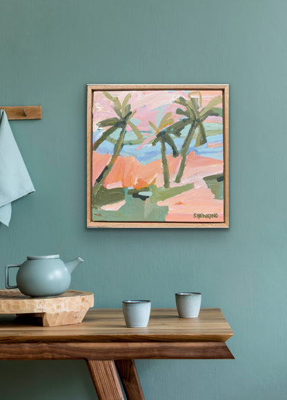 Day At The Beach 33 x 33 cm FRAMED