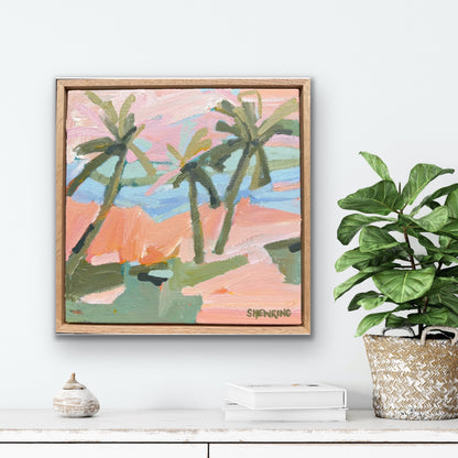 Day At The Beach 33 x 33 cm FRAMED