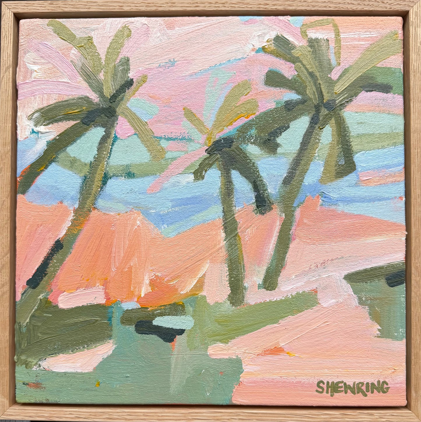 Day At The Beach 33 x 33 cm FRAMED