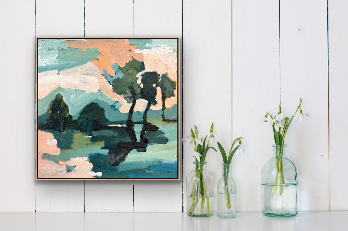 Distant Hills 33 x 33 cm FRAMED