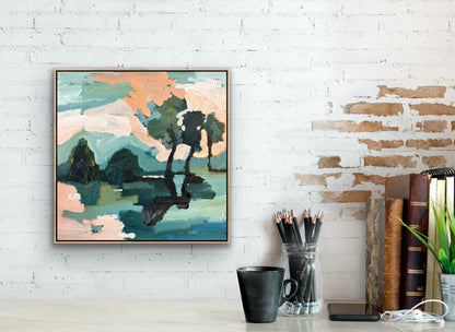 Distant Hills 33 x 33 cm FRAMED