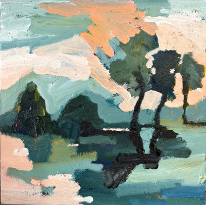 Distant Hills 33 x 33 cm FRAMED