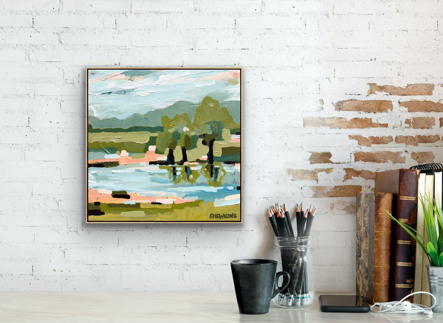 Double Creek 33 x 33 cm FRAMED