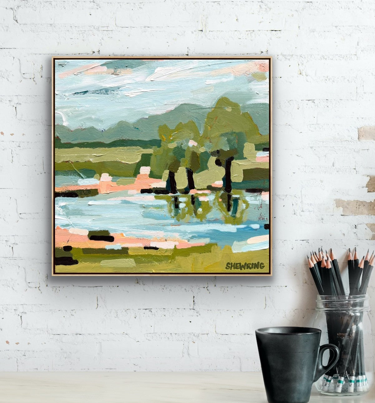 Double Creek 33 x 33 cm FRAMED