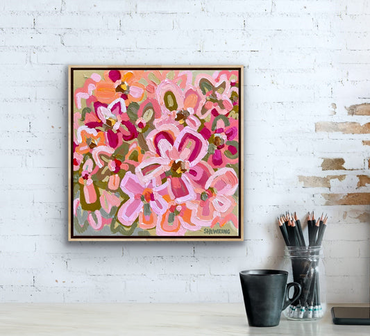 Floral Sunrise 33x33cm Framed SOLD