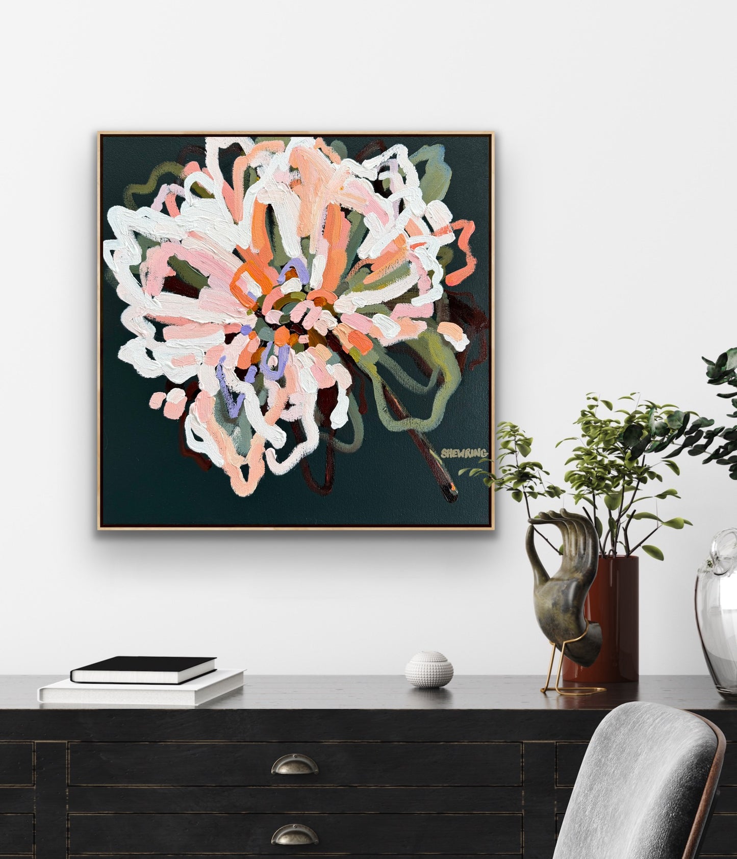 Flower Full Of Love 53x53cm FRAMED