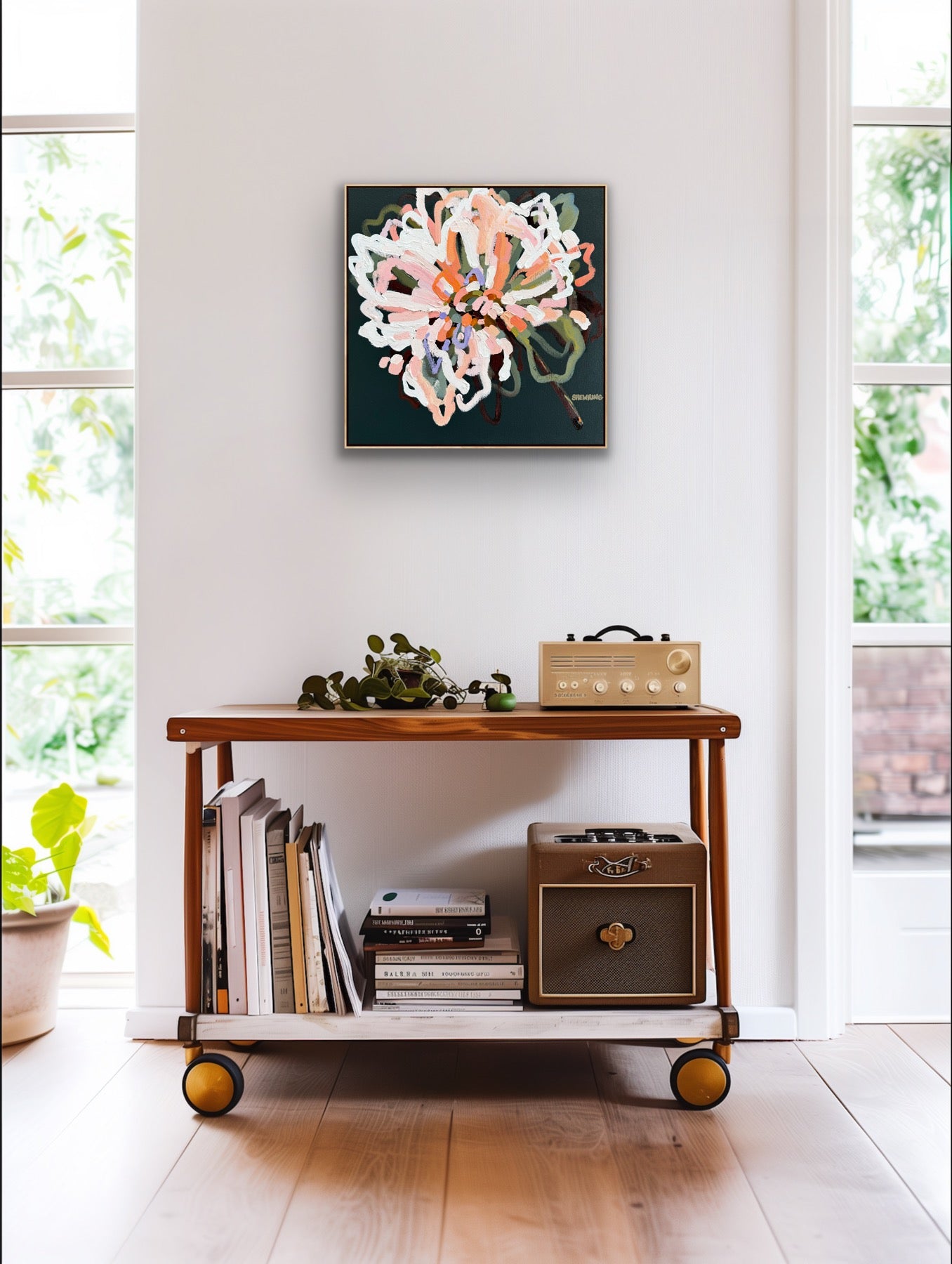 Flower Full Of Love 53x53cm FRAMED