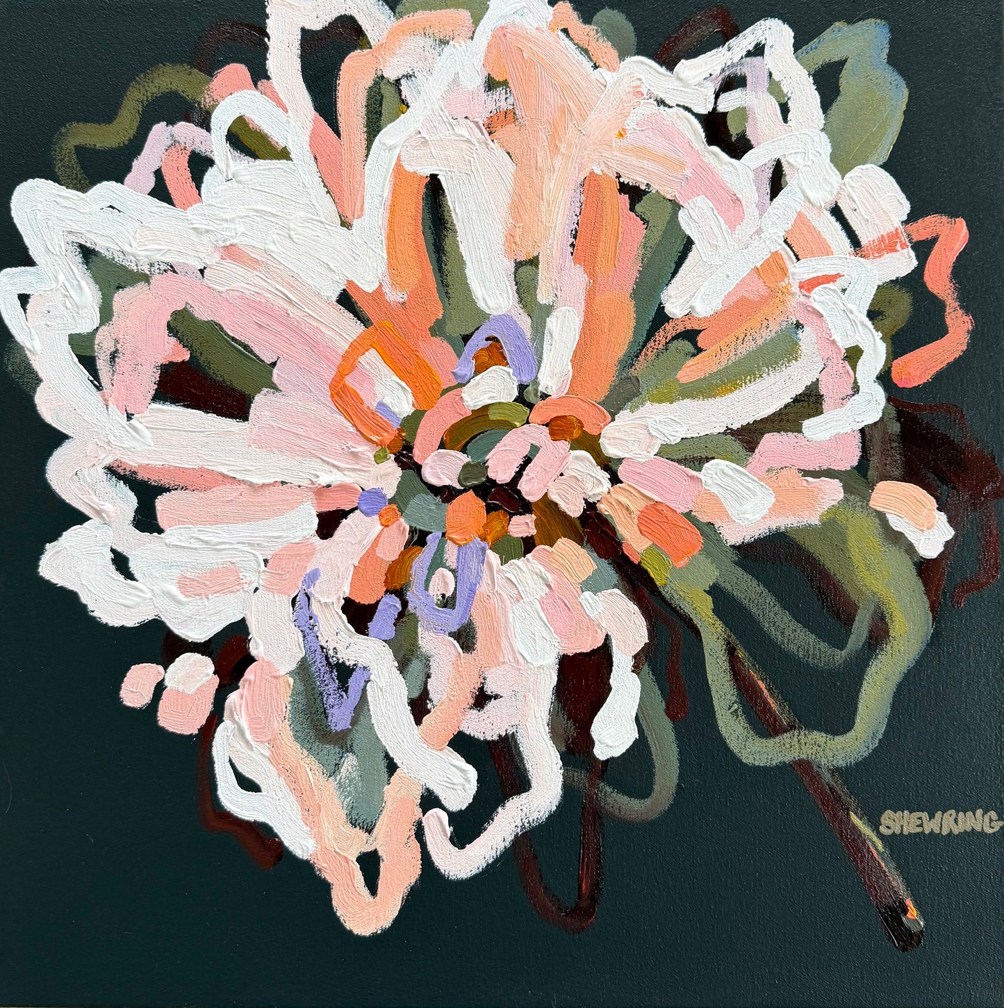 Flower Full Of Love 53x53cm FRAMED