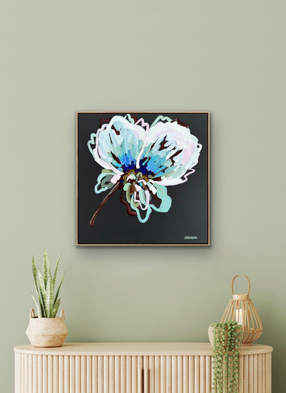 Sunlit Blue 63x63cm FRAMED