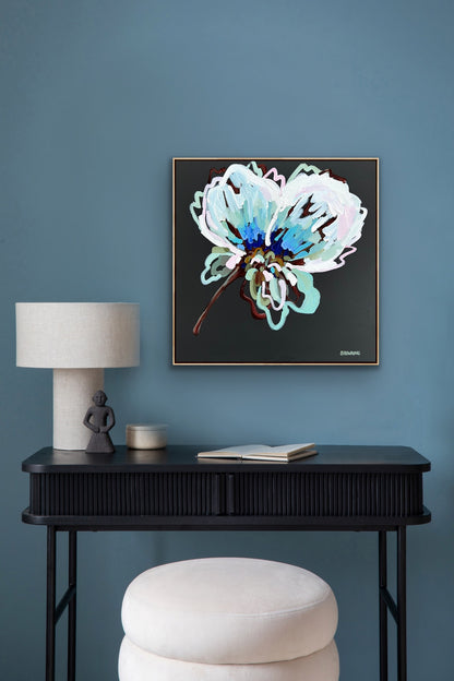 Sunlit Blue 63x63cm FRAMED