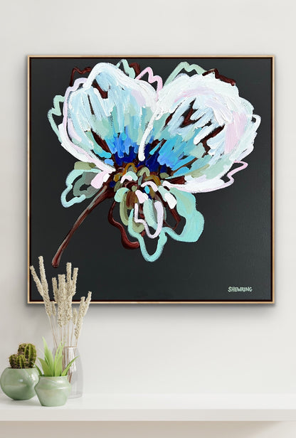 Sunlit Blue 63x63cm FRAMED