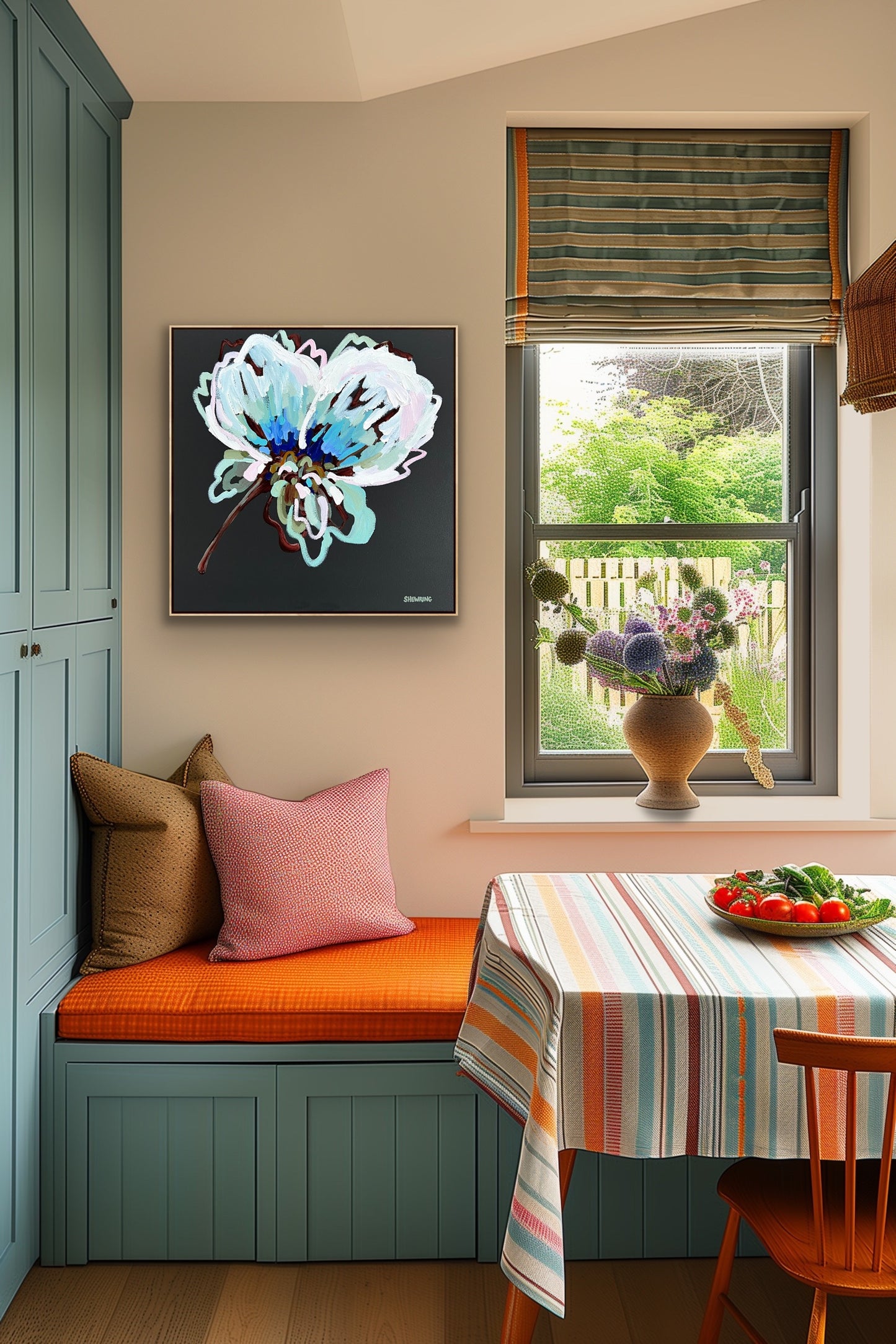 Sunlit Blue 63x63cm FRAMED