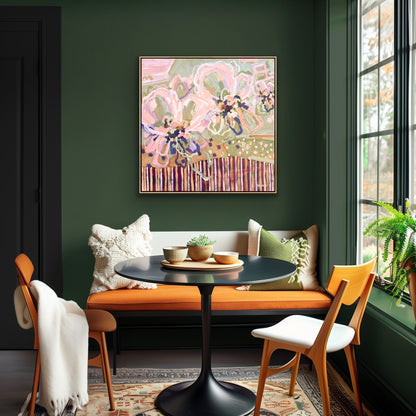 Lovers Sunlit Flowers 103x103 cm Framed
