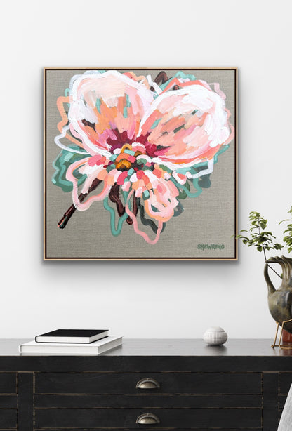 In Full Bloom 53x53cm FRAMED **exclusively sold at MYNT Gallery in Canterbury VIC