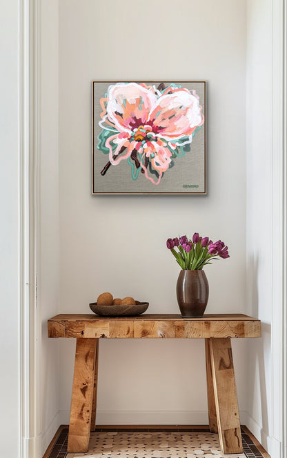 In Full Bloom 53x53cm FRAMED **exclusively sold at MYNT Gallery in Canterbury VIC