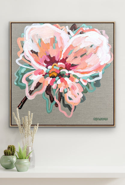 In Full Bloom 53x53cm FRAMED **exclusively sold at MYNT Gallery in Canterbury VIC