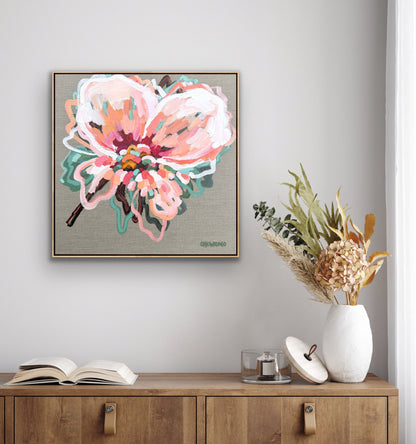 In Full Bloom 53x53cm FRAMED **exclusively sold at MYNT Gallery in Canterbury VIC
