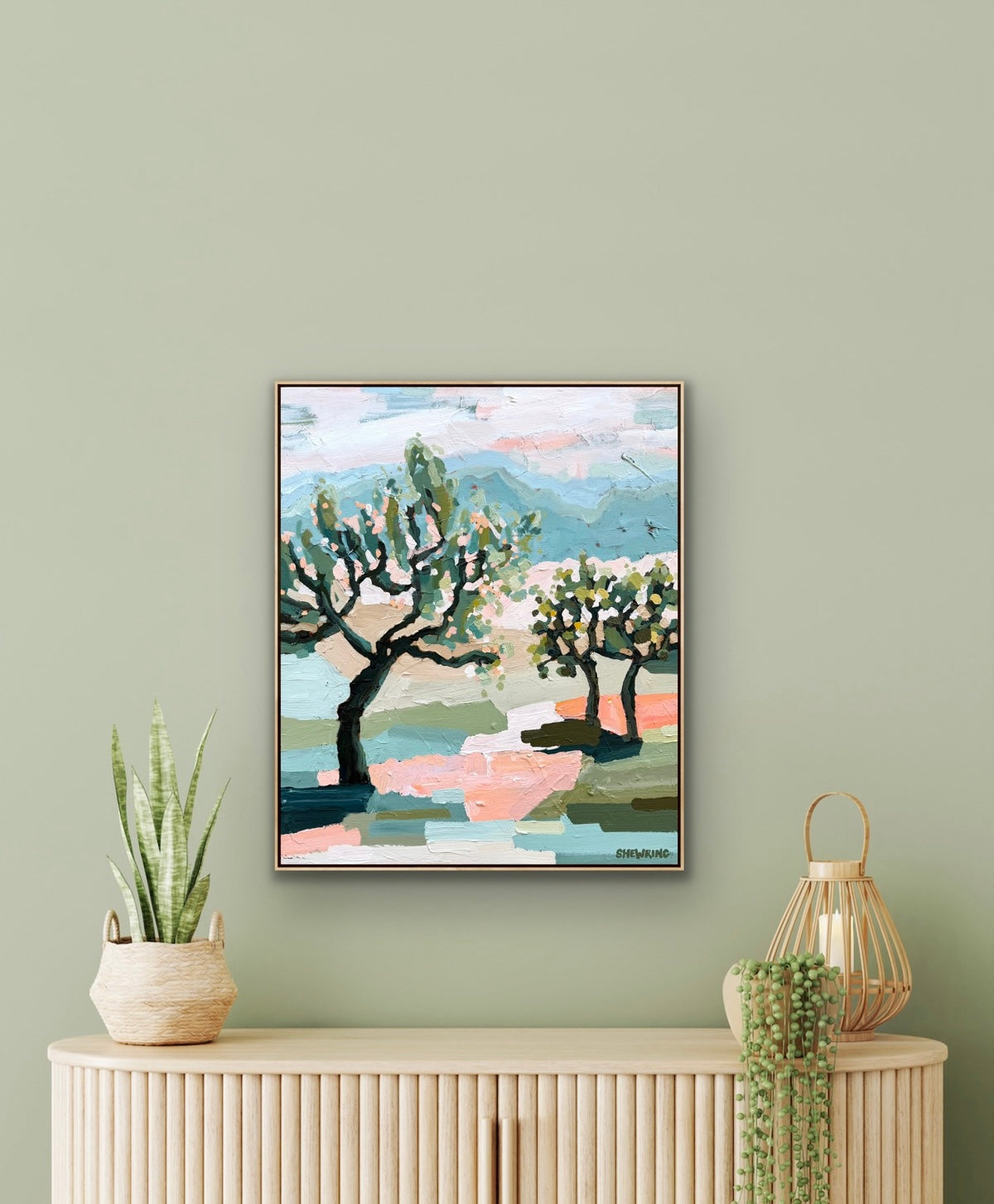 Life Gives Cherries And Lemons 64x54cm FRAMED