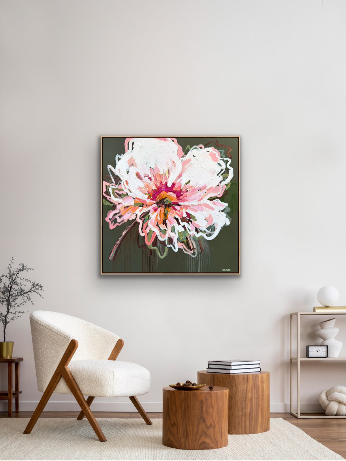 Love Our Flower 103 x 103 cm FRAMED