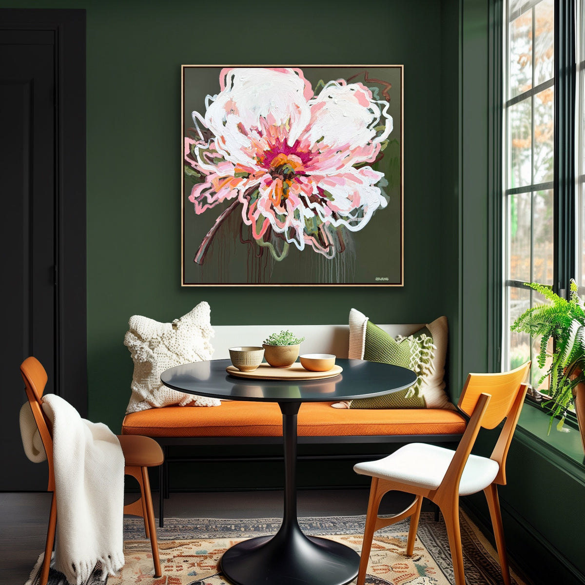 Love Our Flower 103 x 103 cm FRAMED