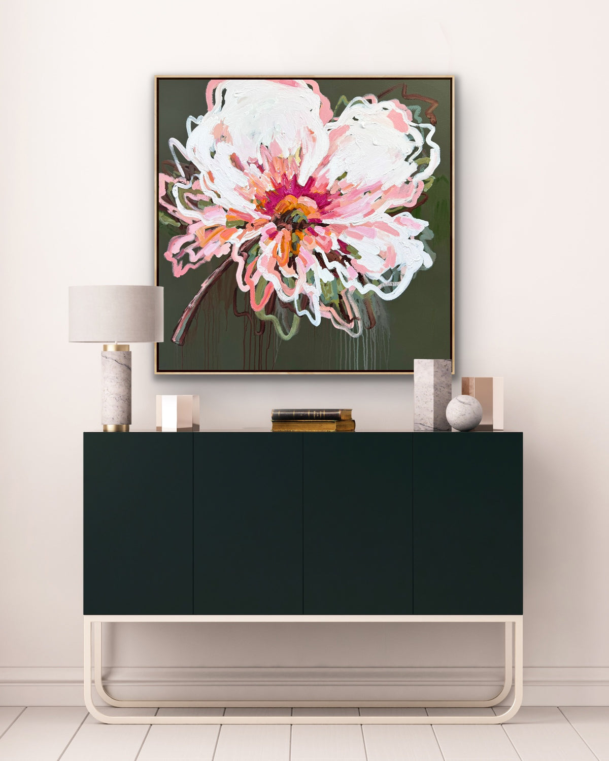 Love Our Flower 103 x 103 cm FRAMED