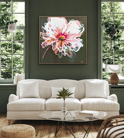 Love Our Flower 103 x 103 cm FRAMED