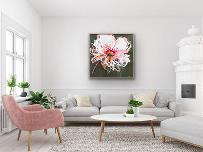 Love Our Flower 103 x 103 cm FRAMED