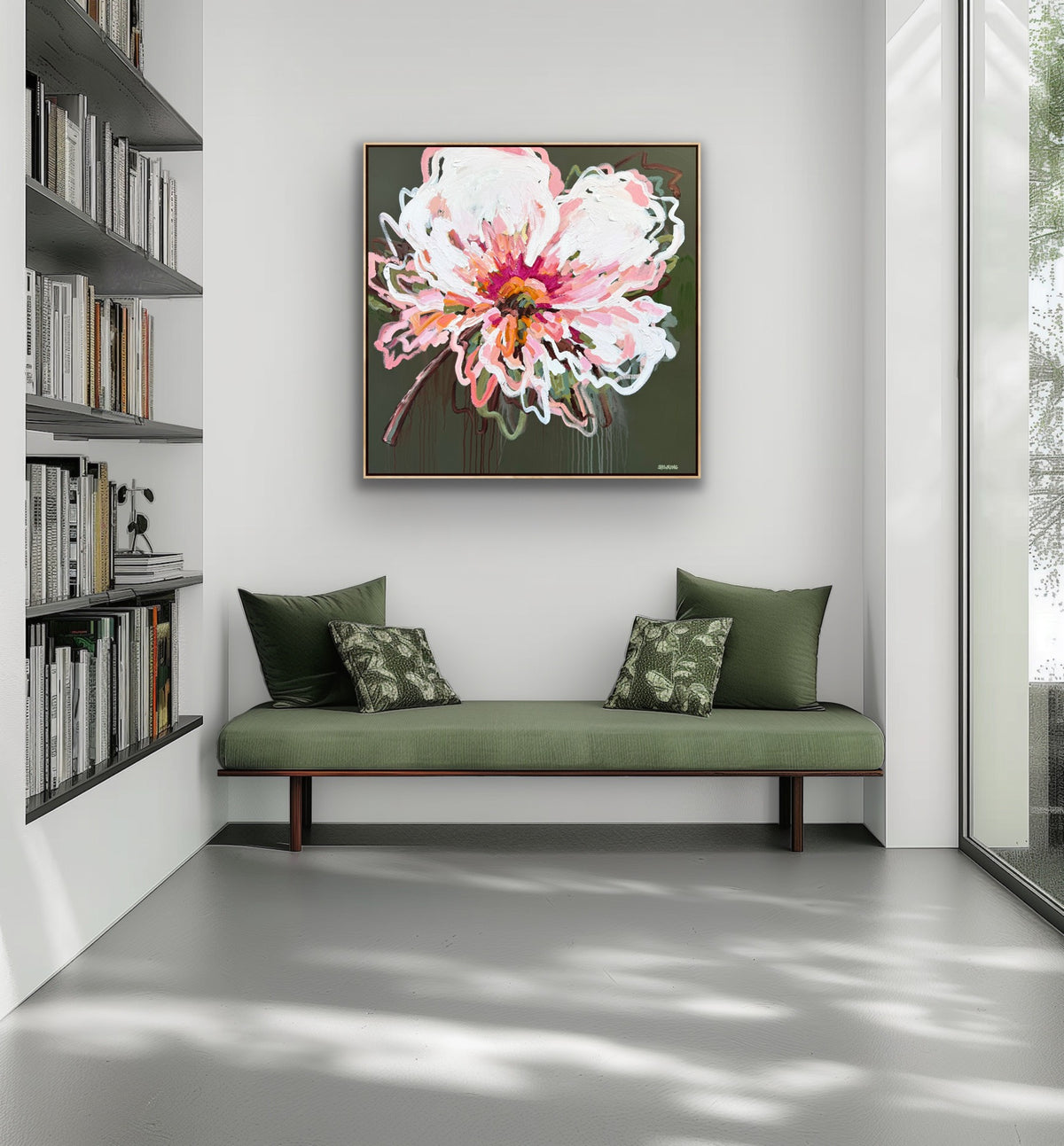Love Our Flower 103 x 103 cm FRAMED