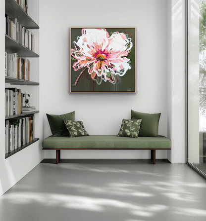 Love Our Flower 103 x 103 cm FRAMED