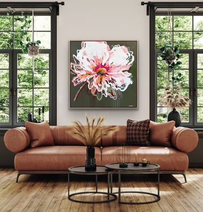 Love Our Flower 103 x 103 cm FRAMED