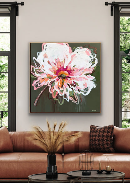 Love Our Flower 103 x 103 cm FRAMED