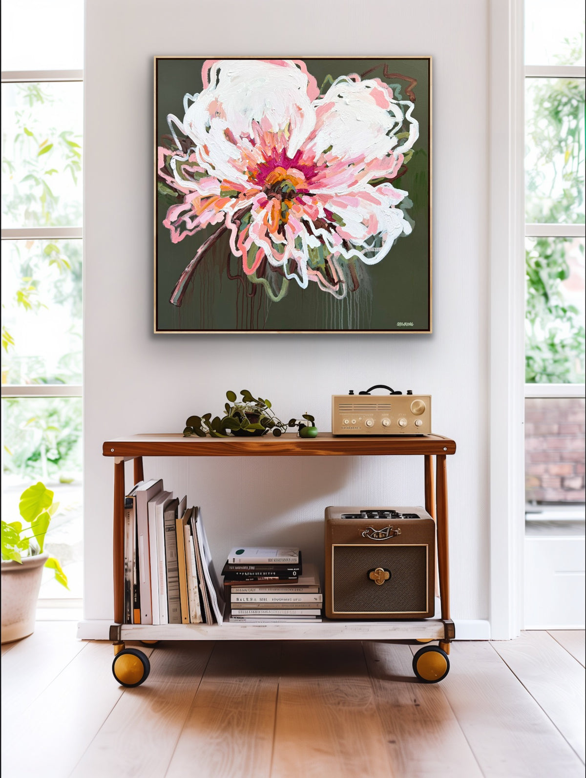 Love Our Flower 103 x 103 cm FRAMED