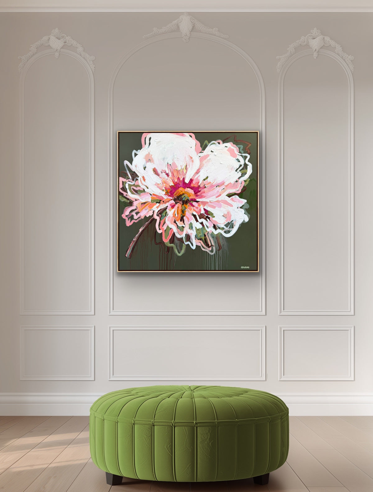 Love Our Flower 103 x 103 cm FRAMED