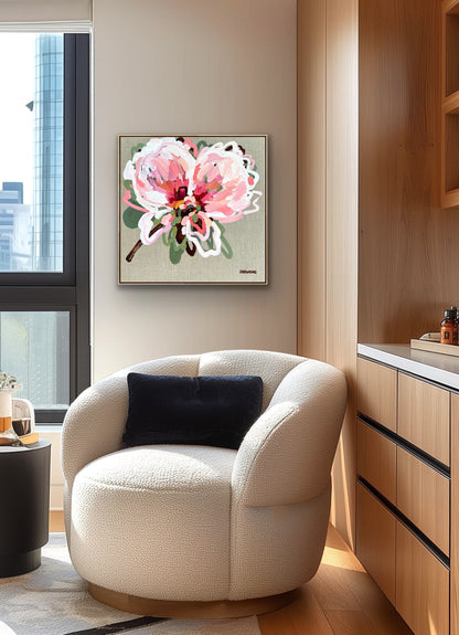 Lovers Of Pink 53x53cm FRAMED **exclusively available and on display at MYNT Gallery in Canterbury VIC, shipping Australia wide**