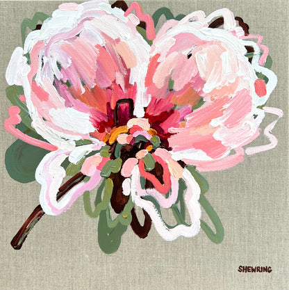 Lovers Of Pink 53x53cm FRAMED **exclusively available and on display at MYNT Gallery in Canterbury VIC, shipping Australia wide**