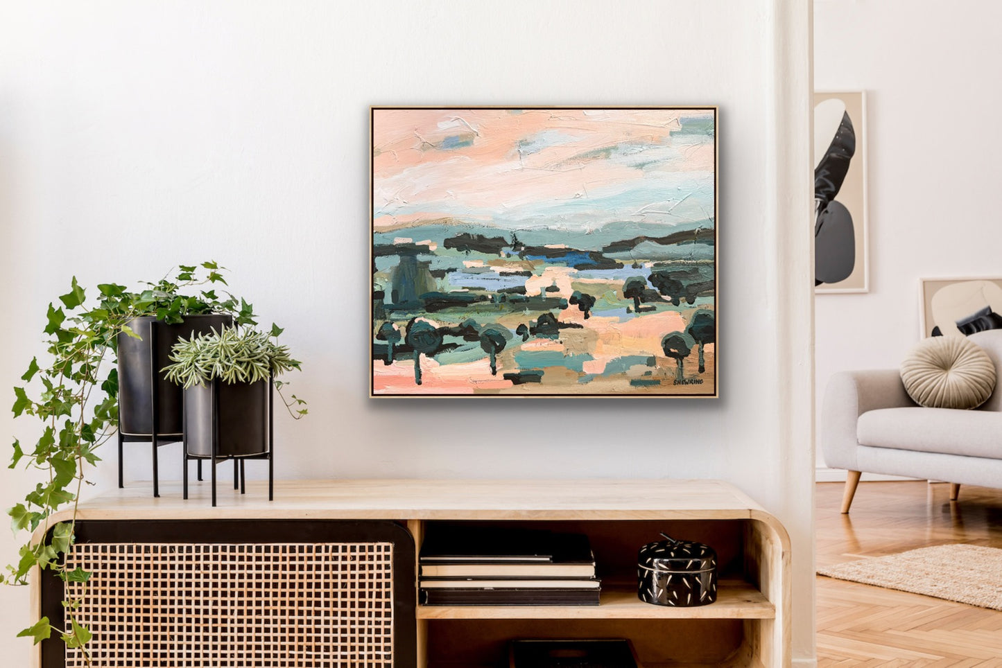 Mountains Of Blue 64x54cm FRAMED