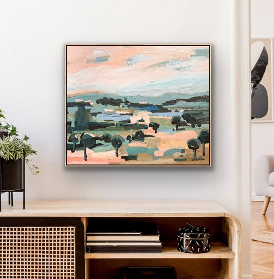 Mountains Of Blue 64x54cm FRAMED