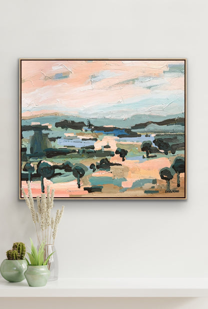 Mountains Of Blue 64x54cm FRAMED