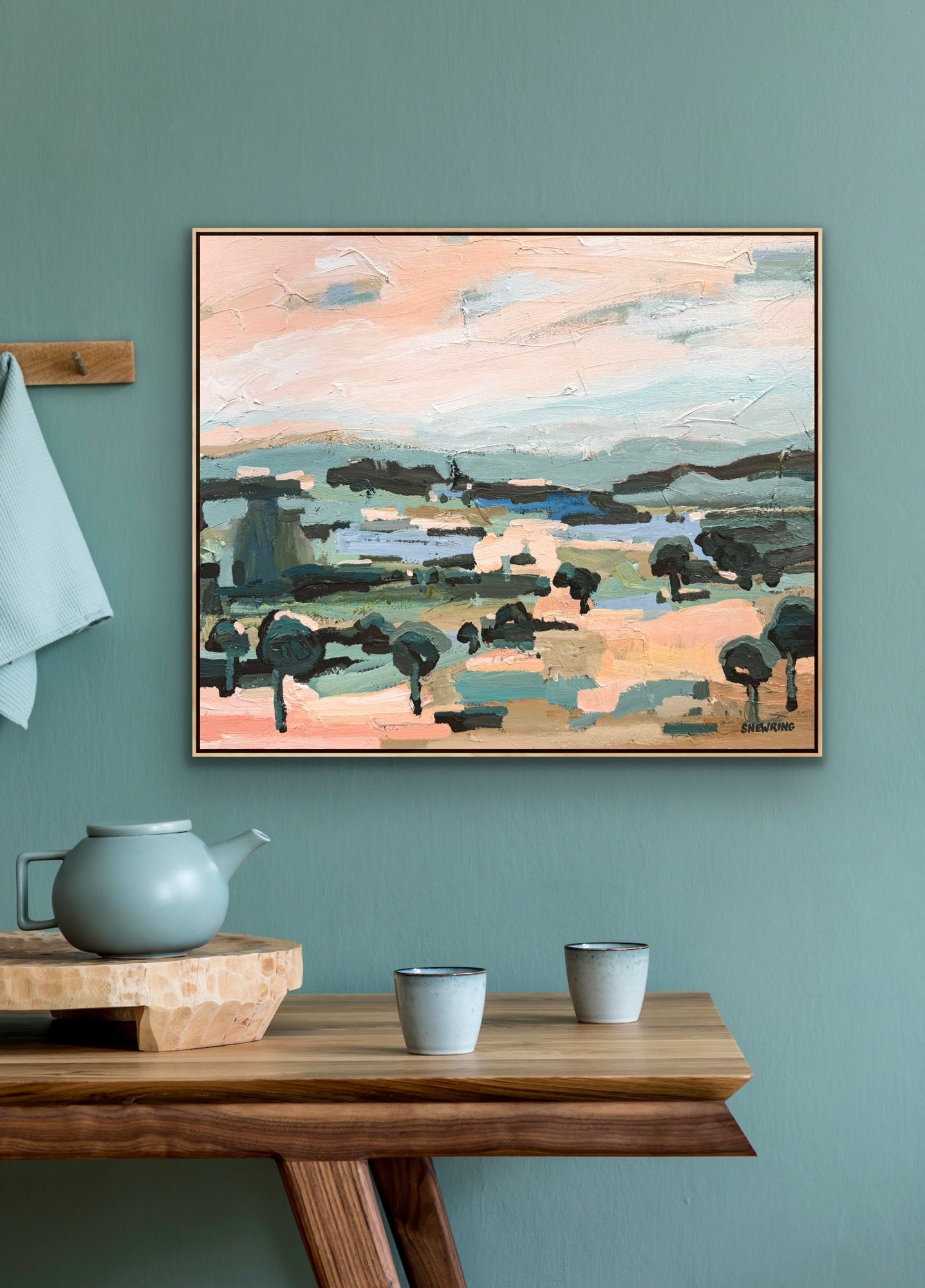 Mountains Of Blue 64x54cm FRAMED