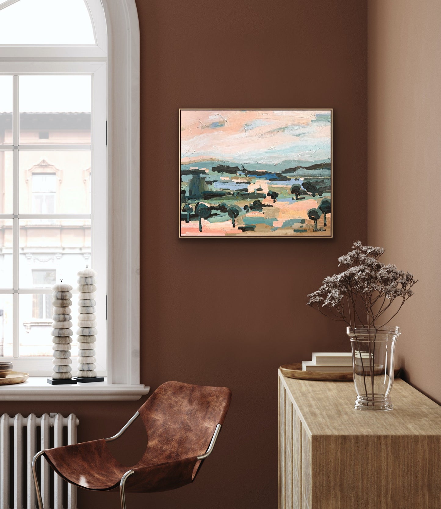 Mountains Of Blue 64x54cm FRAMED