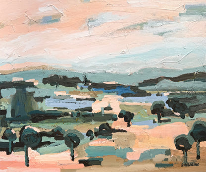 Mountains Of Blue 64x54cm FRAMED